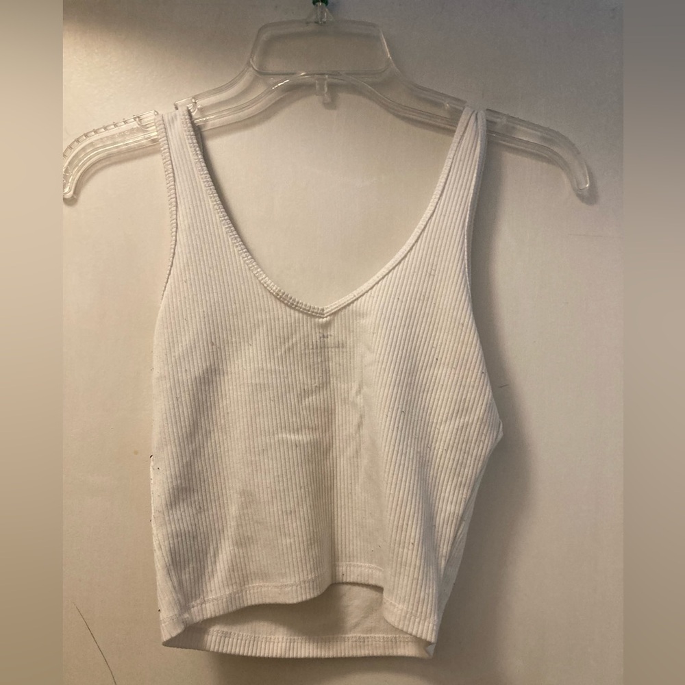 Hollister White Ribbed Tank Top - Picture 3 of 3